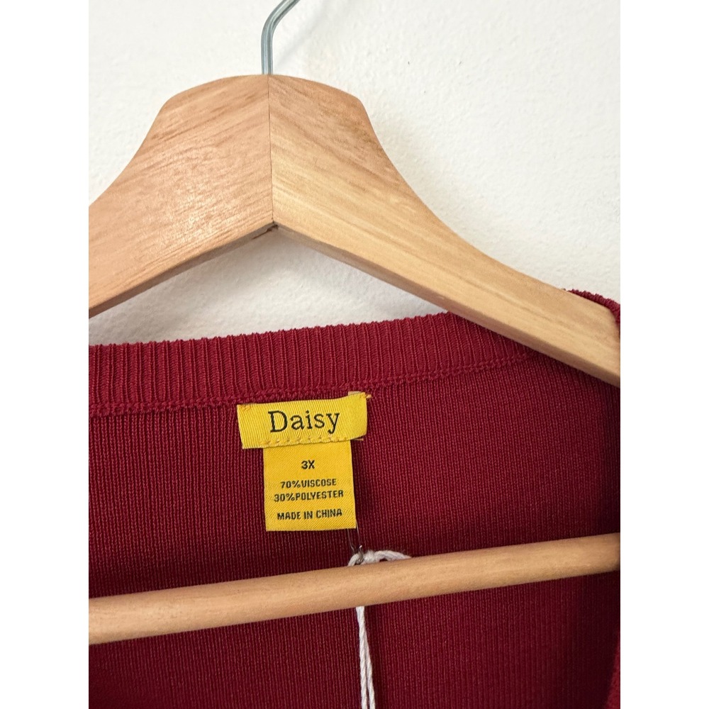 Daisy Long Sleeve Knit Sweater – Burgundy – Size 2X – NWT - Picture 2 of 5